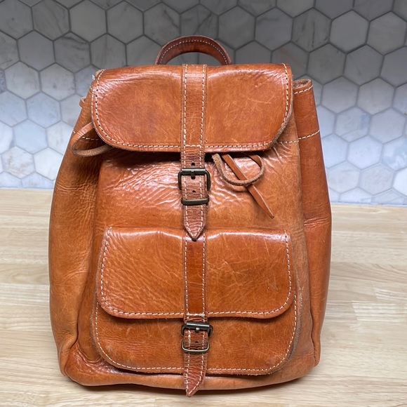 Handbags - Medium Genuine Leather backpack made in Greece